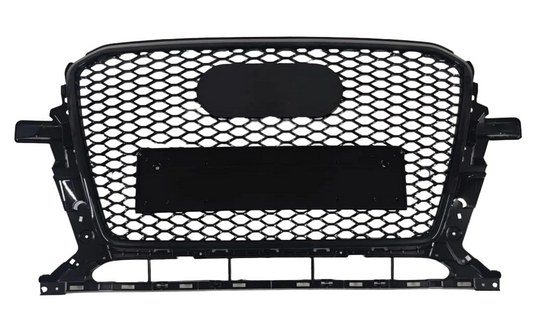 RSQ5 Full Black Honeycomb Show Grill Compatible With Audi Q5 (2013-2017) RSQ5 Black Chrome Tag No.148