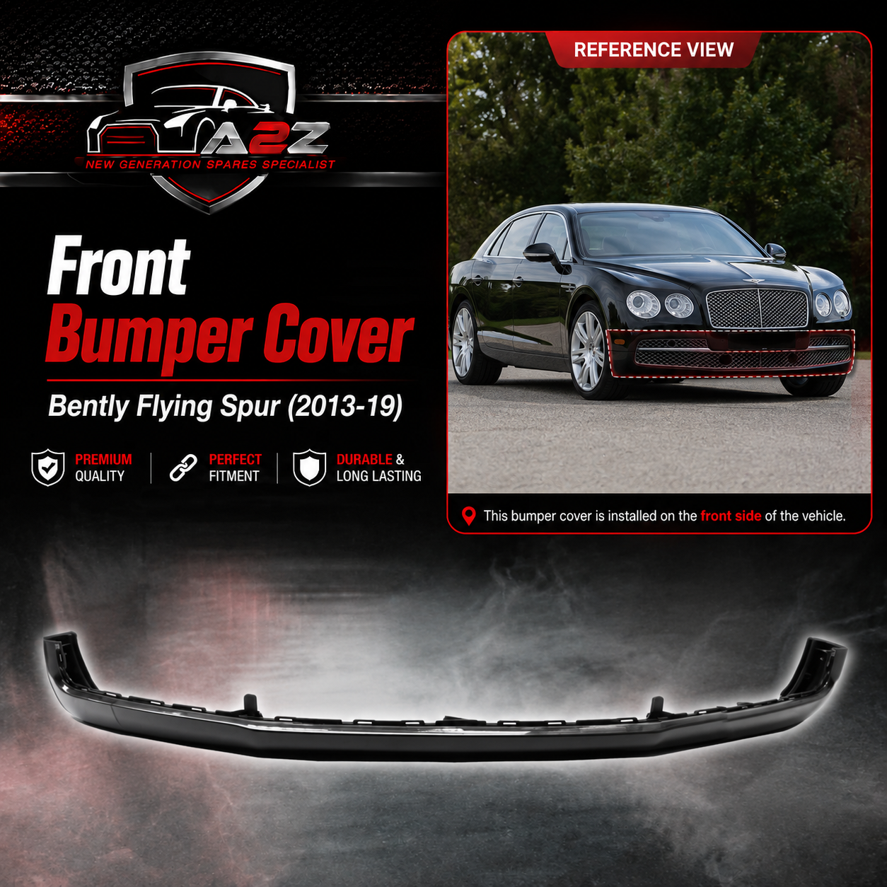 Front Bumper Cover 4W0807217 Compatible With Bently Flying Spur (2013-19)