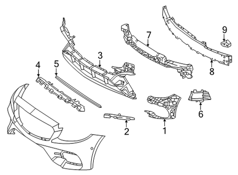 Front Bumper Bracket 2138855404 Compatible With Mercedes-Benz E-CLASS W213 (2020-2024) Tag No.862
