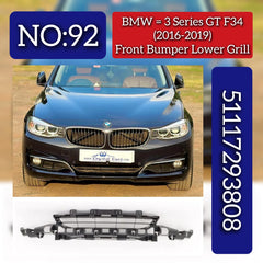 Front Bumper Lower Grill 51117293808 Compatible With BMW 3 SERIES GT F34 (2016-2019) Tag No.92