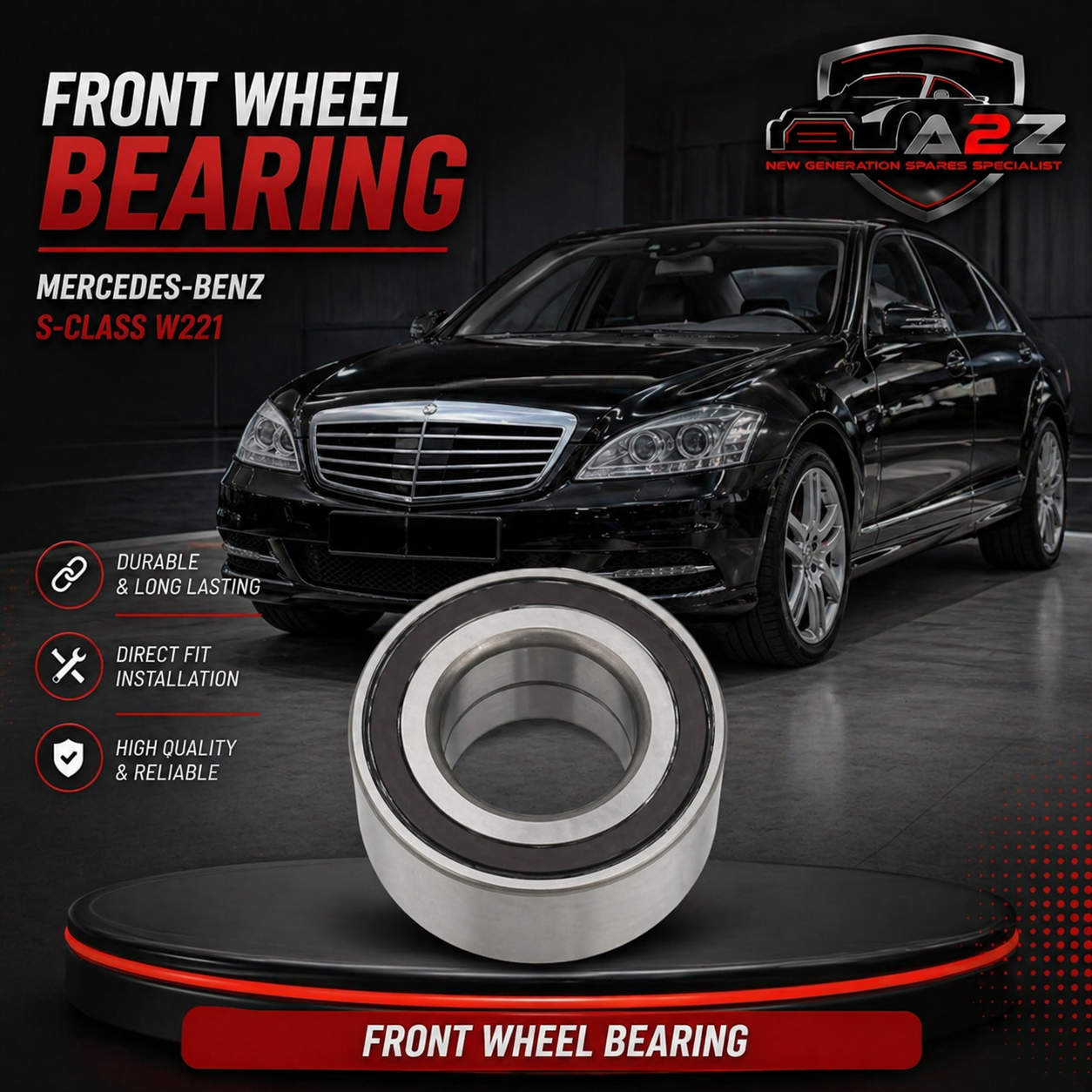 Front Wheel Bearing 1409810305 2213300225 A2213300225 Compatible With MERCEDES-BENZ S-CLASS W221