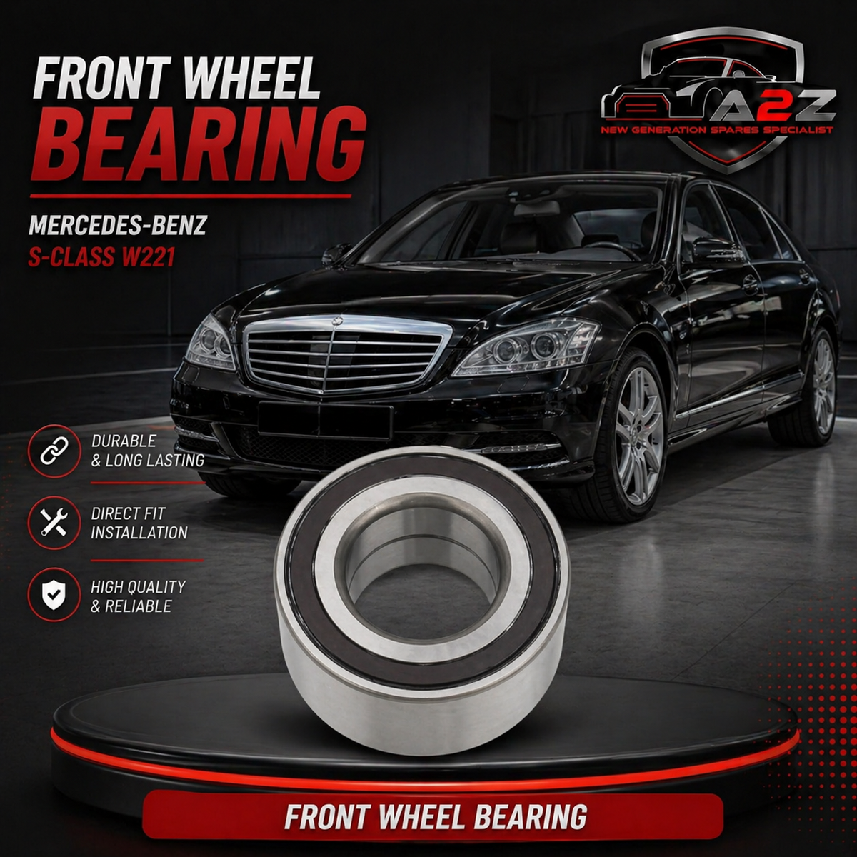 Front Wheel Bearing 1409810305 2213300225 A2213300225 Compatible With MERCEDES-BENZ S-CLASS W221