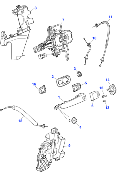 Front Door Lock Cable C2D5645 Compatible with  Jaguar XF & XJ 2009-2015