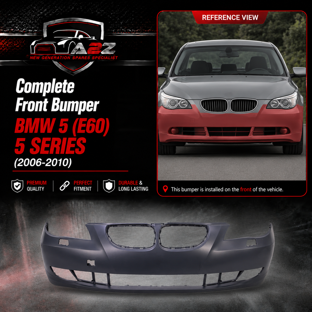 Front Bumper 51117178076 51117111739 51117178079 Compatible With BMW 5 (E60) 5 SERIES (2006-2010) Tag No.412