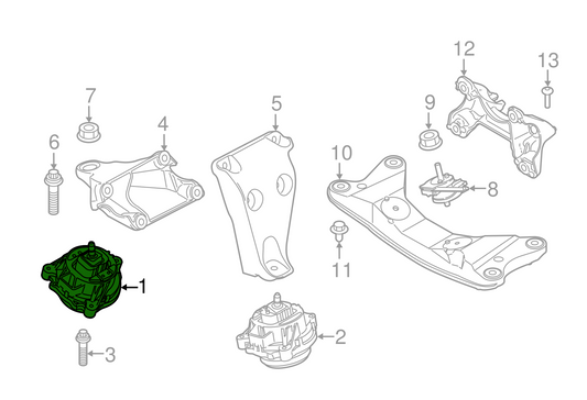 Engine Mount 22116859414 Compatible With BMW 3 (F30, F80) 3 Gran Turismo (F34)