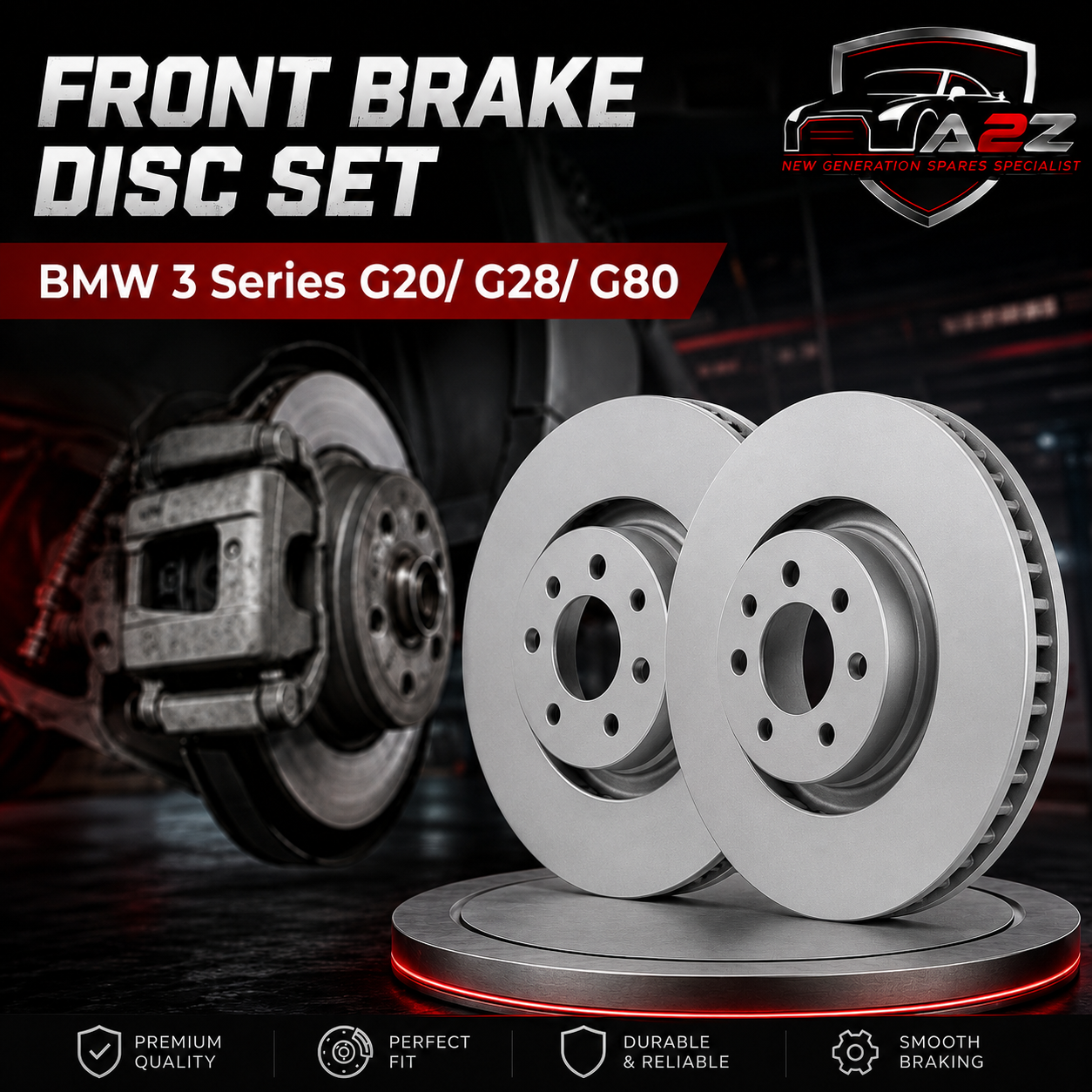 Front Brake Disc Set 34206877213 34206877225 34206880071 Compatible With BMW 3 Series G20/ G28/ G80 (ALBRO)