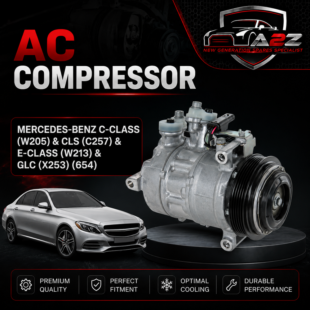AC Compressor A0008301301 0008301301 0008304500 A0008304500  Compatible with MERCEDES-BENZ C-CLASS (W205) & CLS (C257) & E-CLASS (W213) & GLC (X253) (654)