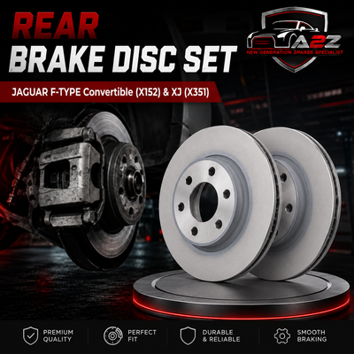 Rear Brake Disc Set C2D27617 T2R5941 Compatible With JAGUAR F-TYPE Convertible (X152) & XJ (X351)
