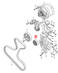 Belt Idler Pulley 022145276A Compatible with AUDI Q7 (4LB) & PORSCHE CAYENNE (9PA) & VW PHAETON (3D1, 3D2, 3D3, 3D4, 3D6, 3D7, 3D8, 3D9)