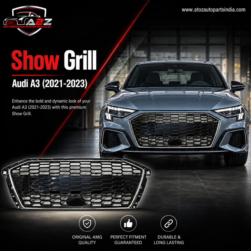 Show Grill  Compatible With Audi A3(2021-23) Original Black Chrome Tag No.101