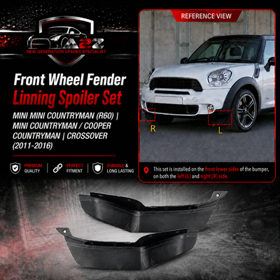 Front Choke Lip Left 51119802643 Right 51119802644 Compatible With MINI MINI COUNTRYMAN (R60) | MINI COUNTRYMAN / COOPER COUNTRYMAN | CROSSOVER