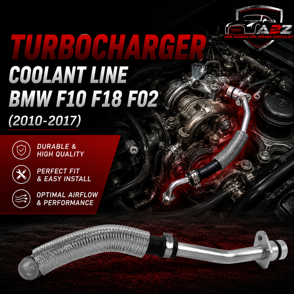 Turbocharger Coolant Line 11537583902 Compatible With BMW F10 F18 F02
