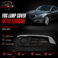 Fog Lamp Cover With Chrome Left 51117293793 & Right 51117293794 Compatible With BMW 3 Series F34 GT 2013-2017 Tag-FC-441