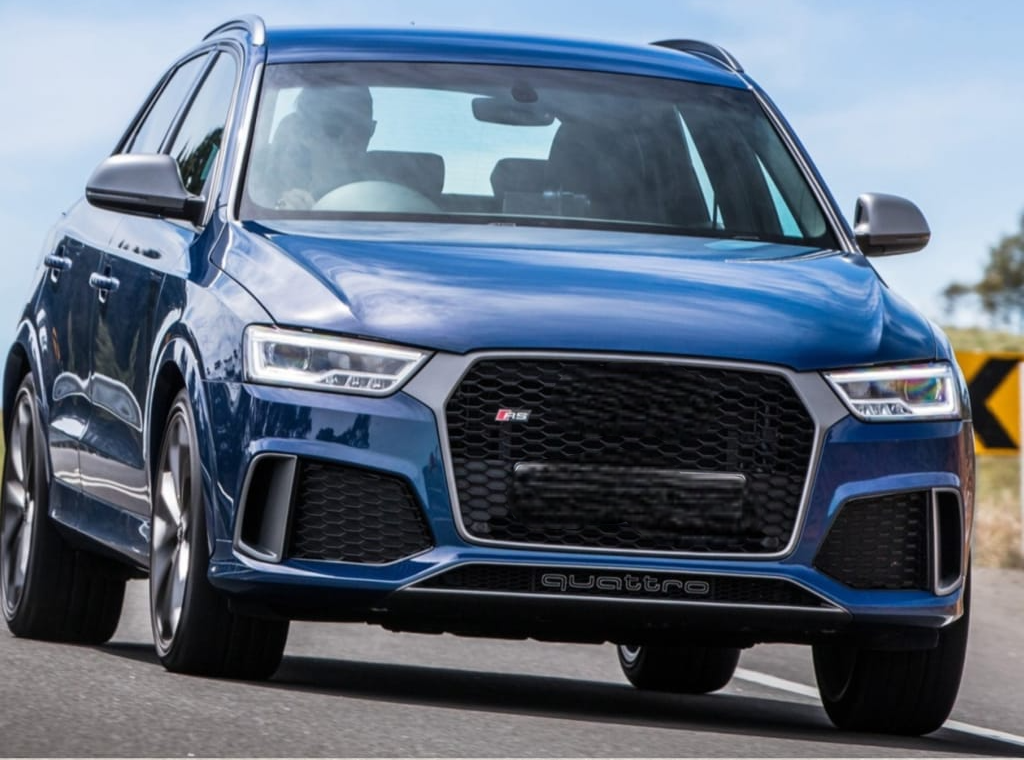 RSQ3 Black And Chrome Honeycomb Show Grill Compatible With Audi = Q3 (2016-18) Tag No.134