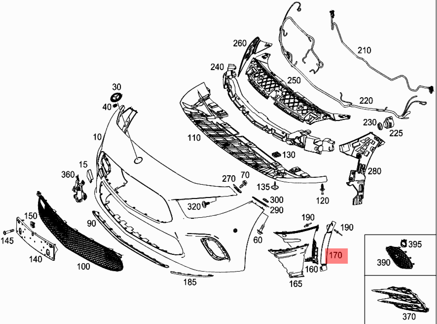 Front Bumper Grill Left 1778857203 & Right 1778857303 Compatible With Mercedes-Benz A-CLASS W177 (2018-2023) Tag No.147