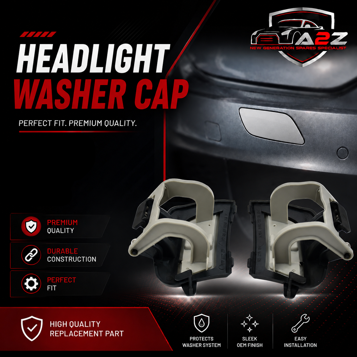 Headlight Washer Cap Left 1648600108 & Right 1648600208 Compatible With Mercedes Benz W166