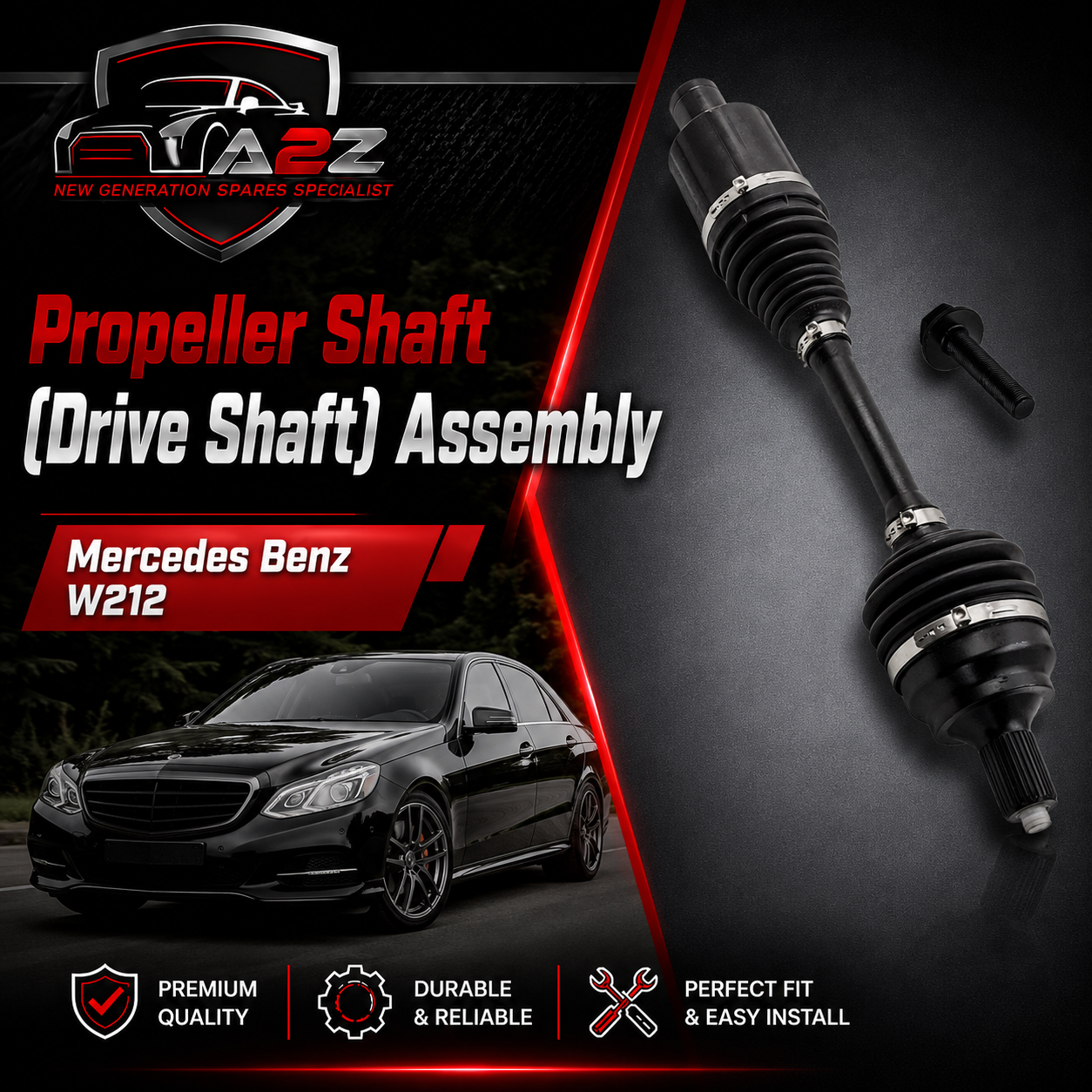Propeller Shaft (Drive Shaft) Assembly 2124102716 2124103916 A2124102716 A2124103916 Compatible With Mercedes Benz W212