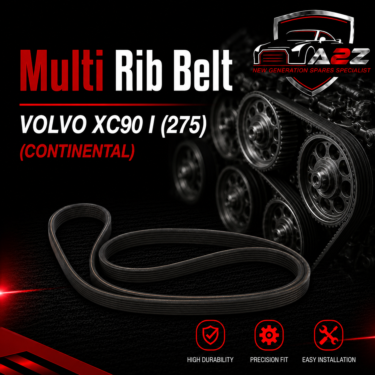 Multi Rib Belt 6DPK1825 30731811 31251250 Compatible With VOLVO XC90 I (275) (CONTINENTAL)