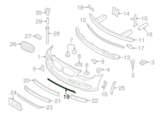 Front Bumper Chrome Left 51117197291 & Right 51117197292 Compatible With BMW 7 Series (F01 F02 F03 F04) (2009-2012) Tag No.69