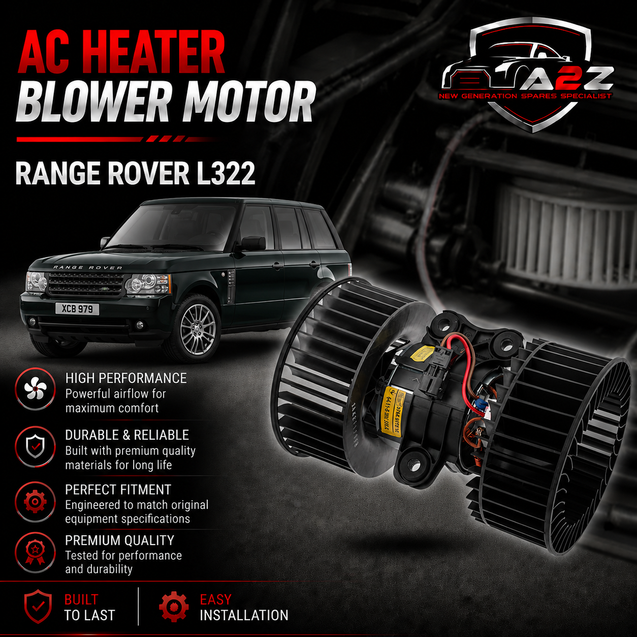 AC Heater Blower Motor JNB000060 64118372183 64118372493 8372493 Compatible with LAND ROVER RANGE ROVER III (L322)