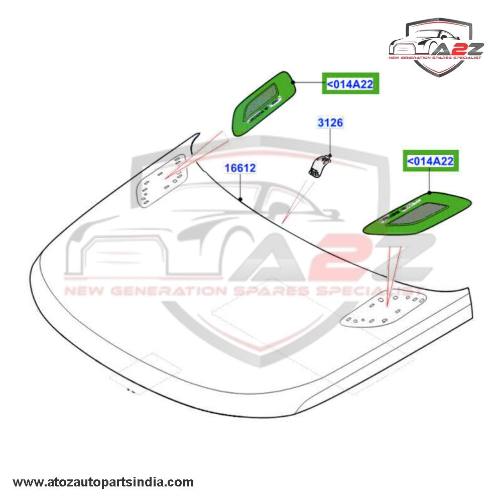 Glossy Black Bonnet Hood Grills Right LR116890 & Left LR116891 Compatible With Land Rover Range Rover Velar - L560 (2017-2024)