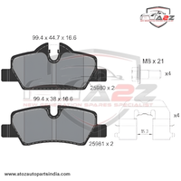 Rear Brake Pad 34216778327 2598001 P06090 Compatible With MINI COOPER F55 & MINI F56 & MINI F57