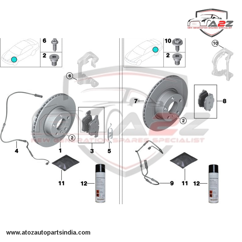 Rear Brake Pad Wear Sensor 34356792566 Compatible With BMW Z4 Roadster E89