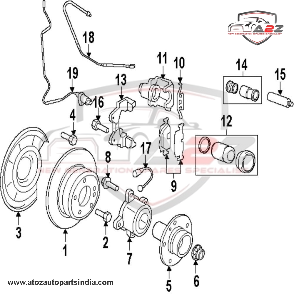 Rear Brake Pad Wear Sensor 34356789505 34356780699 Compatible With BMW X5 E70 & X6 E71 E72