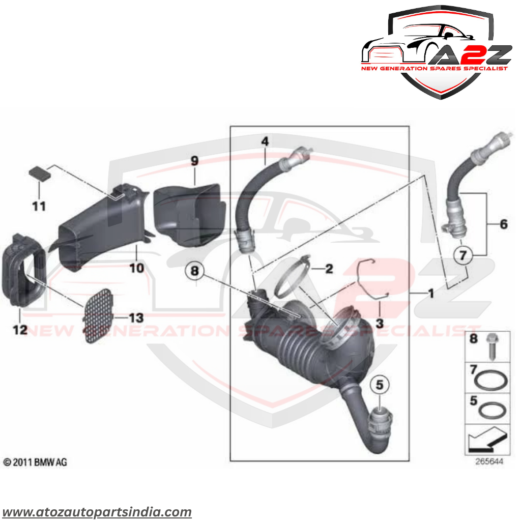AIR INTAKE HOSE PIPE 13717810745 Compatible With BMW F30