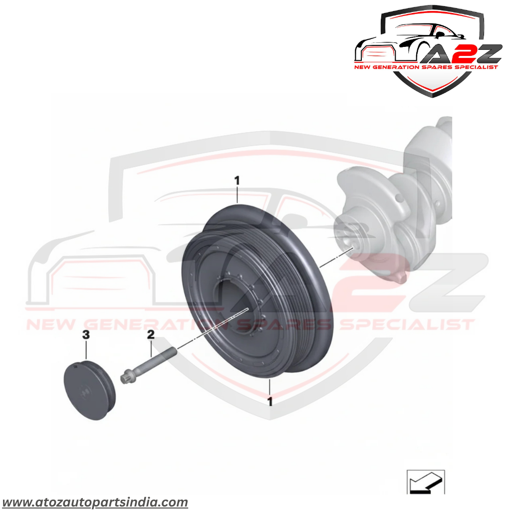 Crankshaft Pulley 11237800026 Compatible With BMW 5 Series F10 F07 & 7 Series (F01, F02, F03, F04) & X3 (F25) & X5 (E70) & X5 (F15, F85) & X6 (E71, E72) & X6 (F16, F86)  Tag-CP-02