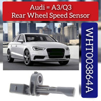 Rear Left/Right ABS Wheel Speed Sensor Grey WHT003864A WHT003864B WHT003864C 2K0927807 WHT003864 Compatible With AUDI A3 Convertible (8V7, 8VE) | A3 / S3