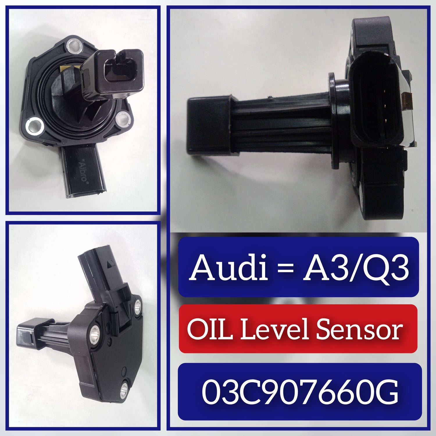 Oil Level Sensor 03C907660G 03C907660H Compatible With AUDI A3 Limousine (8VS, 8VM) | A3 / S3  & A4 B8 (8K2) | A4 / S4 & Q3