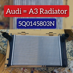 Radiator 5Q0145803N Compatible with AUDI A3 Convertible (8V7, 8VE) | A3 / S3 &  A3 Limousine (8VS, 8VM) | A3 /S3 &  Q2 (GAB, GAG) &  Q3 Sportback (F3N)