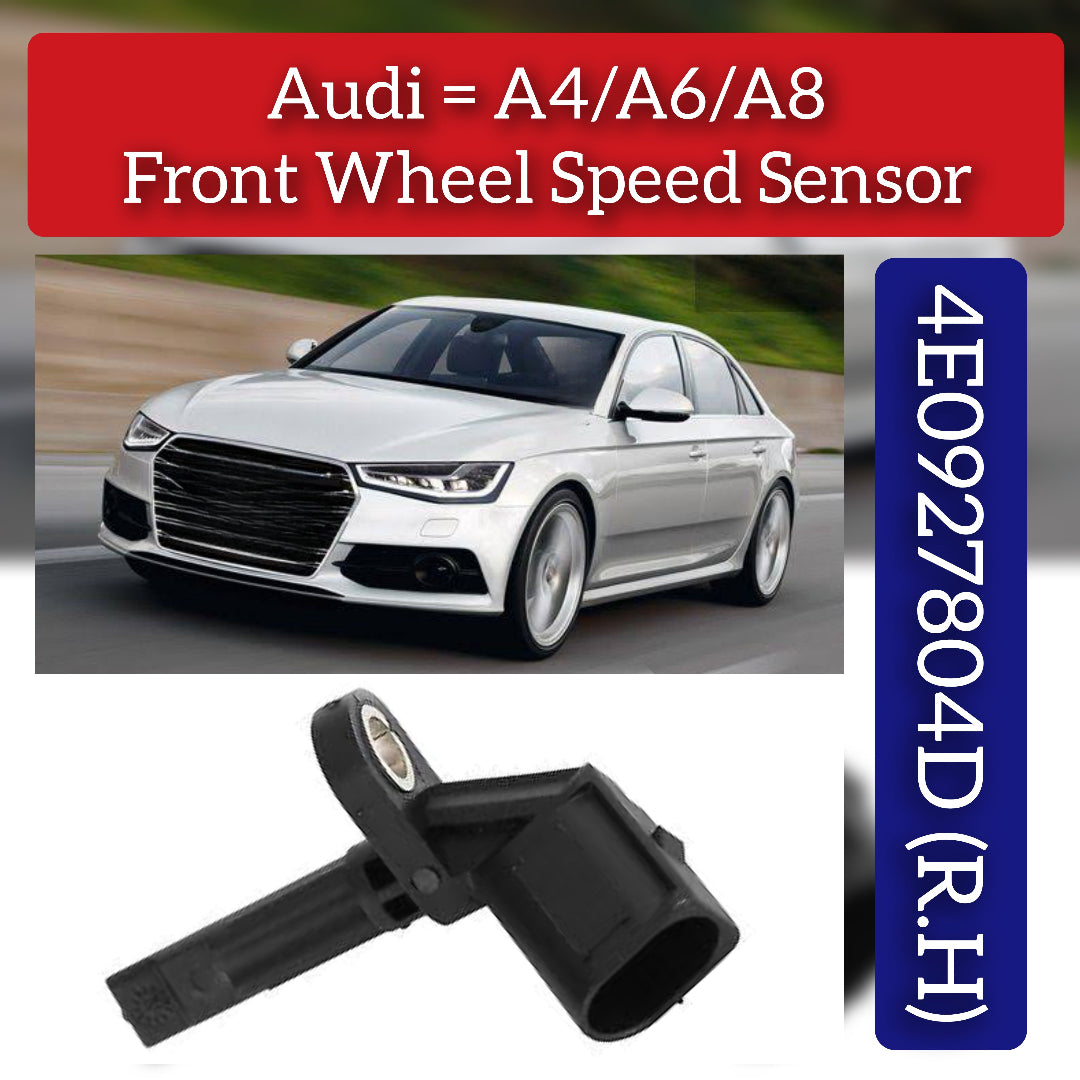 Front Right ABS Wheel Speed Sensor 4E0927804F 4E0927804D Compatible With AUDI A4 B8  & A5 & A6 C6 4F & A6 C7 4G2 &  A8 D3 4E2 & A8 D4 4H2 & Q5 8RB