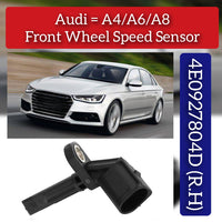 Front Right ABS Wheel Speed Sensor 4E0927804F 4E0927804D Compatible With AUDI A4 B8  & A5 & A6 C6 4F & A6 C7 4G2 &  A8 D3 4E2 & A8 D4 4H2 & Q5 8RB