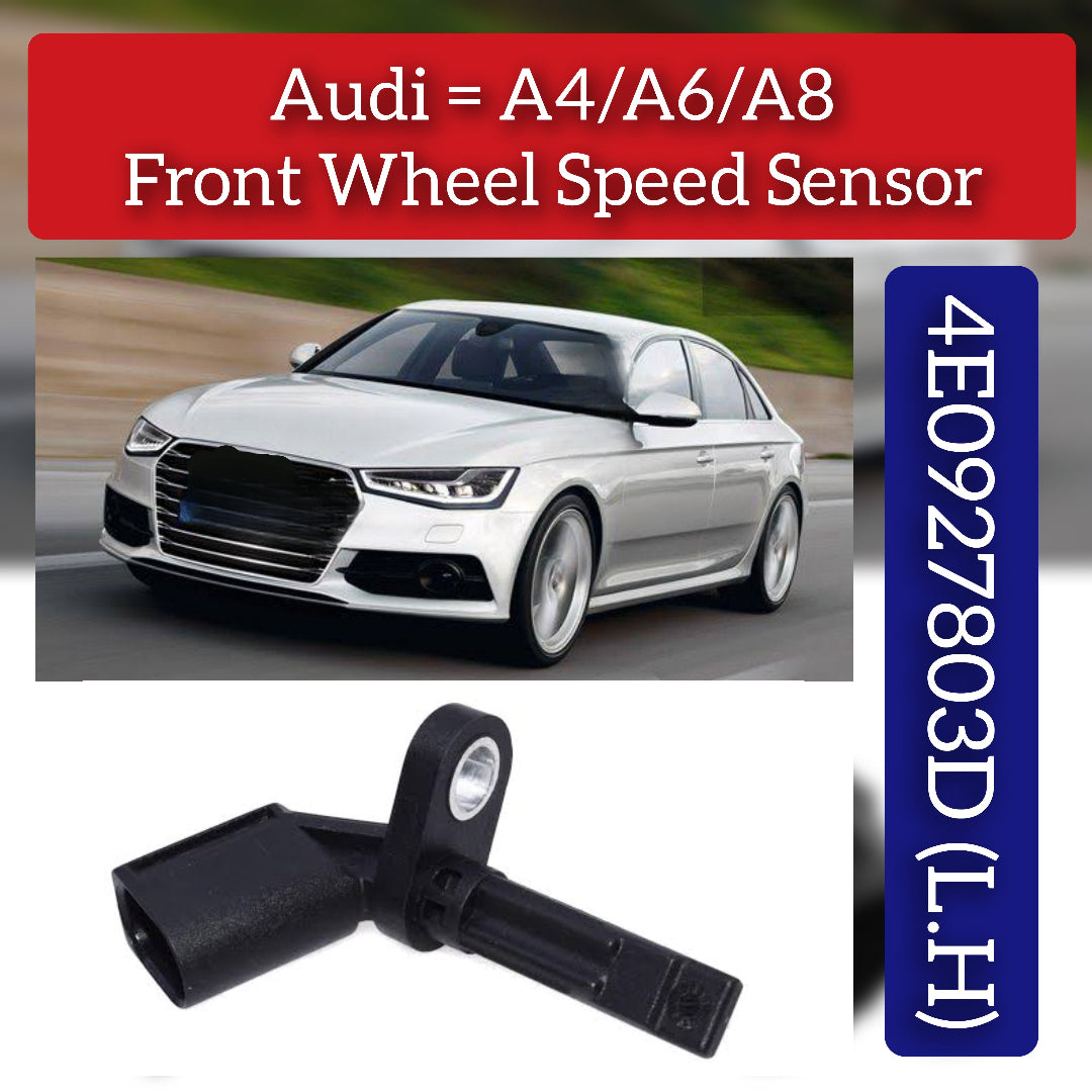 Front Left ABS Wheel Speed Sensor 4E0927803A 4E0927803D 4E0927803F Compatible With AUDI A4 B8 & A5 & A6 C6 4F & A6 C7 4G2 & A8 D3 4E2 & A8 D4 4H2 & Q5 8RB