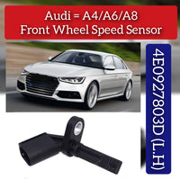 Front Left ABS Wheel Speed Sensor 4E0927803A 4E0927803D 4E0927803F Compatible With AUDI A4 B8 & A5 & A6 C6 4F & A6 C7 4G2 & A8 D3 4E2 & A8 D4 4H2 & Q5 8RB