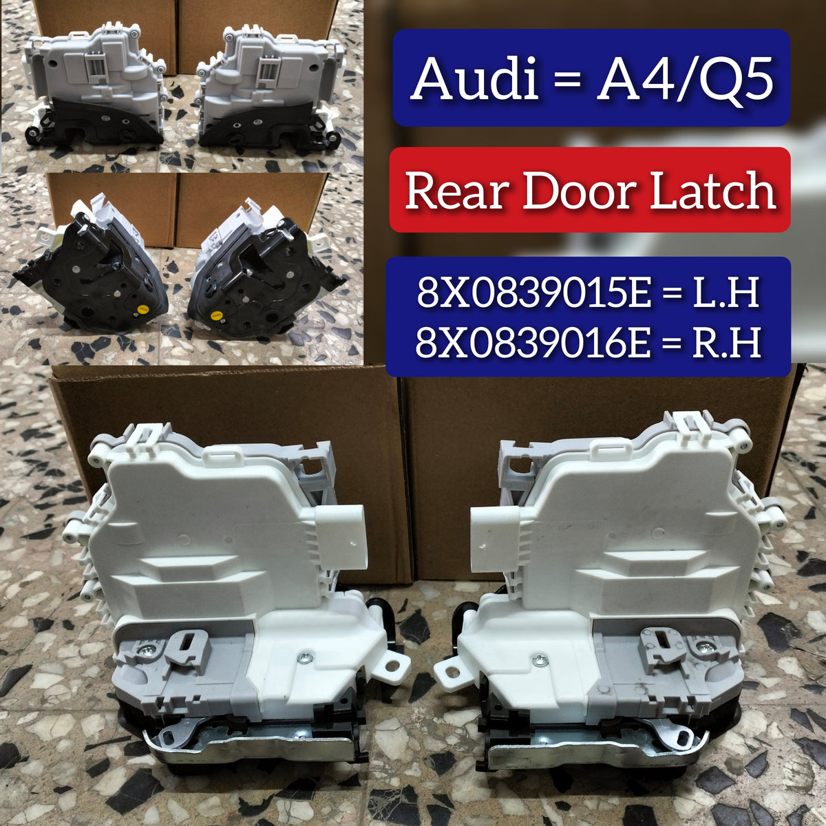 Rear Right Door Lock Actuator 8X0839016E Compatible With A4 B9 (8W2, 8WC) | A4 / S4 & A5 Sportback (F5A, F5F) | A5 / S5 & Q5 (FYB, FYG)  (2011-22)