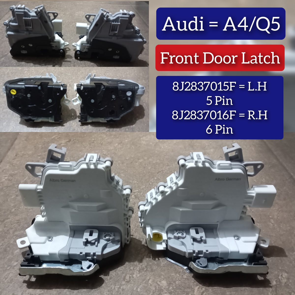 Front Right Door Lock Actuator (7 Pin) 8J2837016F Compatible With AUDI A4 Q5