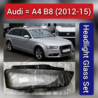 Front Headlight Glass Compatible With Audi A4 B8 (2012-2015)