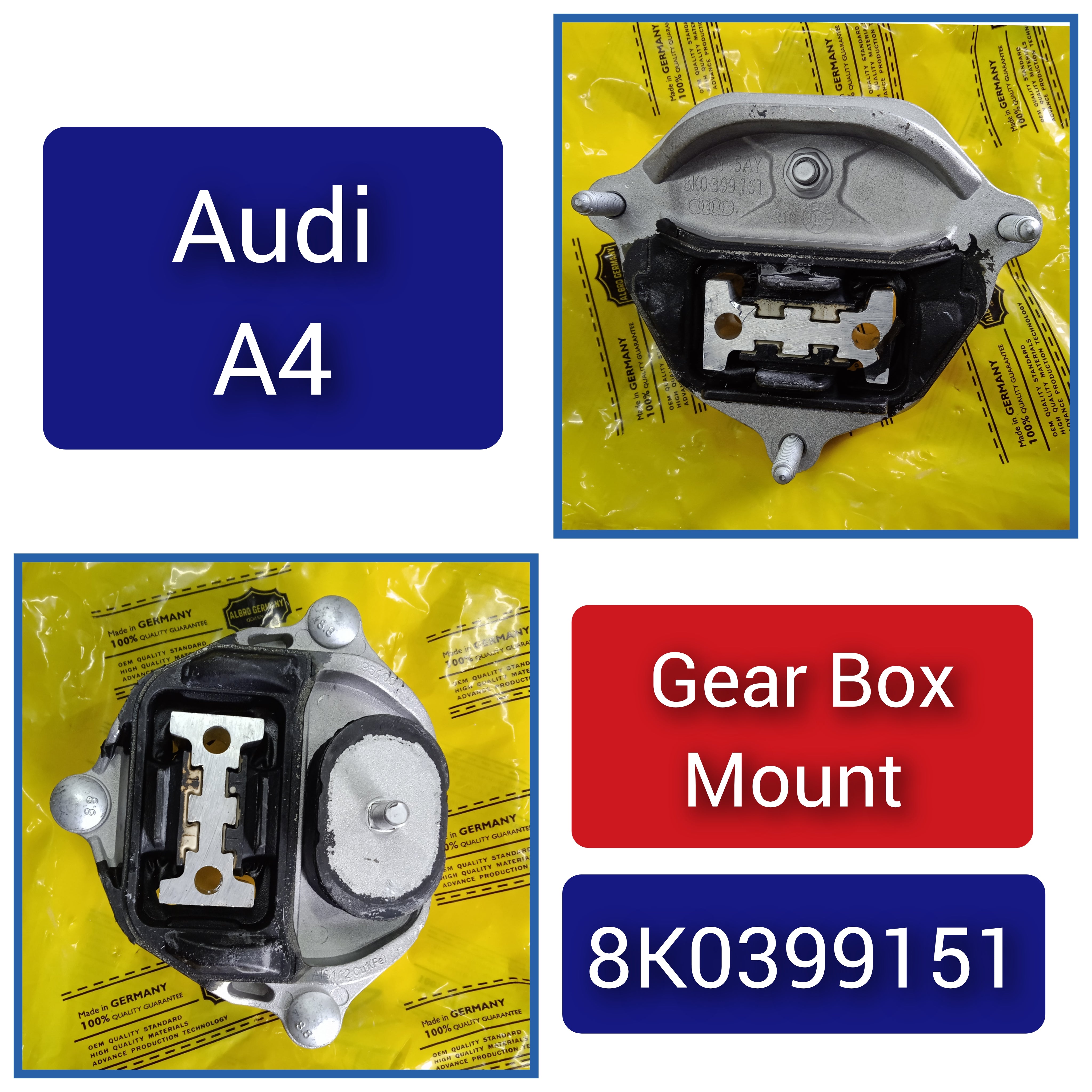 Rear Engine Transmission Mount 8K0399151 8K0399151BD 8K0399151AQ Compatible With AUDI A4 B8 (8K2) | A4 / S4