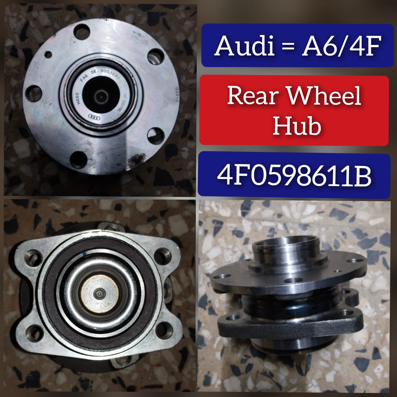 Rear Wheel Hub 4F0598611B 4F0598611A 4F0501611B 4FD501611 Compatible With AUDI A6 C6 (4F2) | A6 / S6 & A6 C6 Avant (4F5)