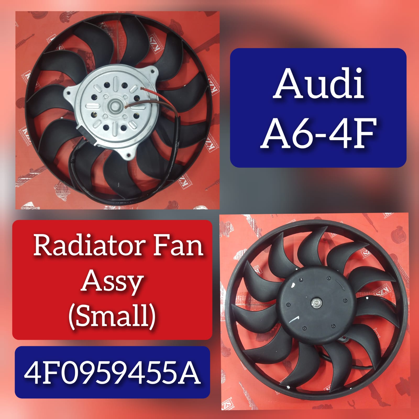 Engine Cooling Fan Motor Fan Assembly (Small) 4F0959455A Compatible With AUDI A6 C6 (4F2) | A6 / S6