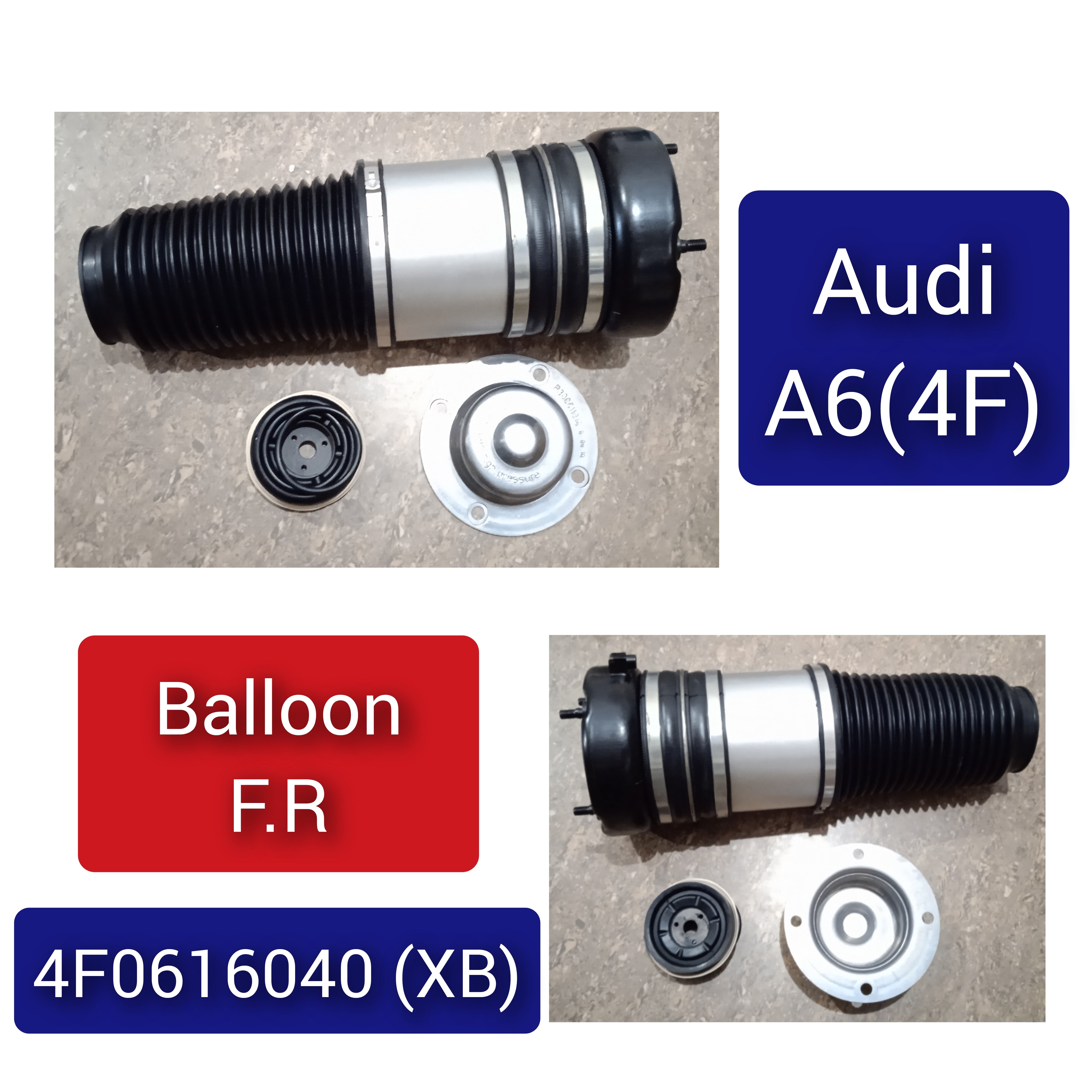 Front Right Air Suspensions Shock Strut Absorber Air Spring Bag 4F0616040 4F0616040AA 4F0616040J 4F0616040M Compatible With AUDI A6 C6 (4F2) | A6 / S6
