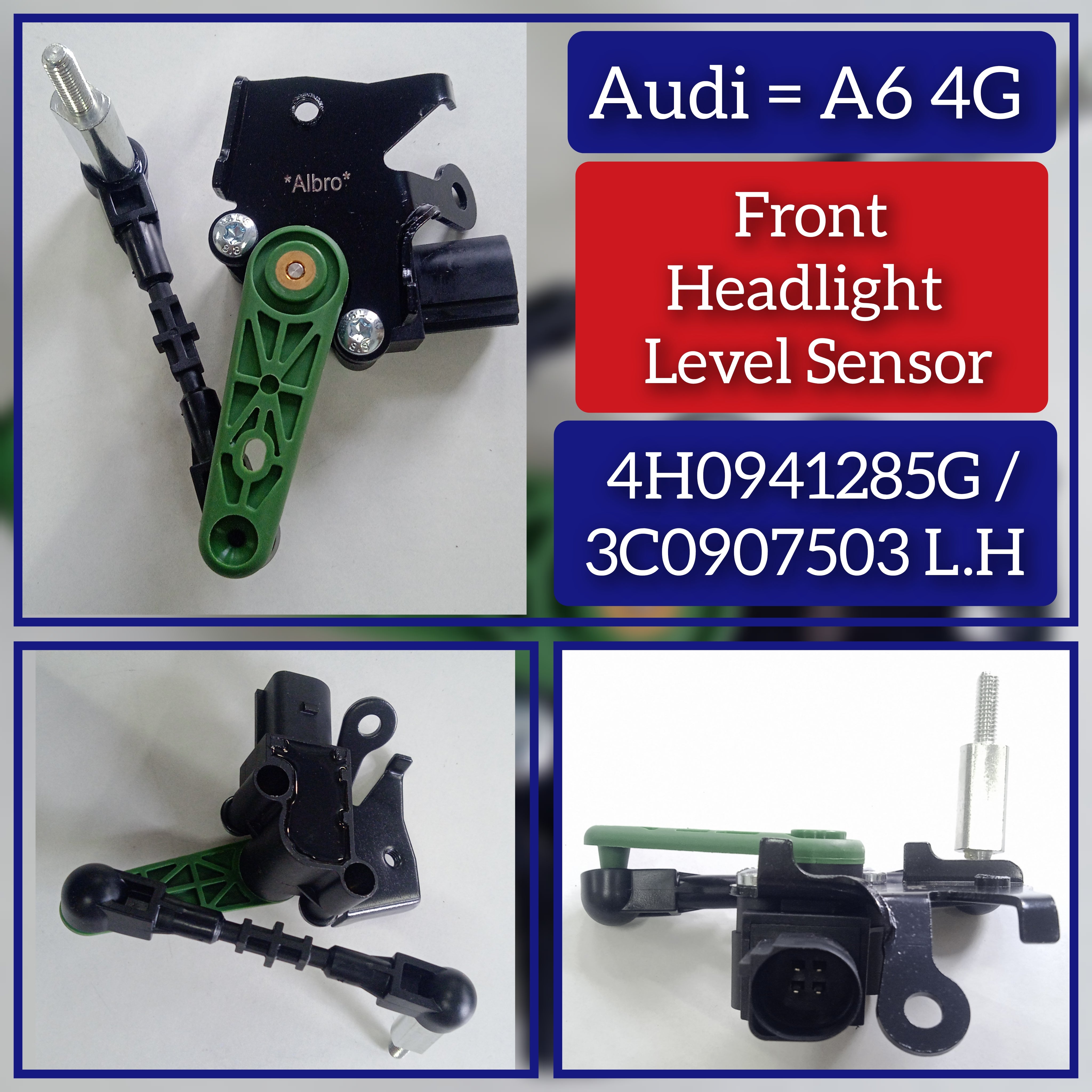 Front Left Headlight Level Sensor 4H0941285G Compatible With AUDI A6 C7 4G2 & A7 & A8 D4