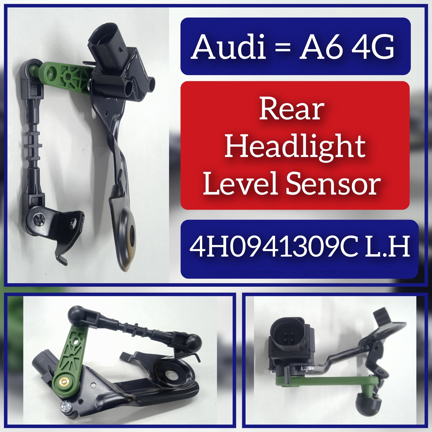 Rear Left Headlight Level Sensor 4H0941309C Compatible With AUDI A6 C7 4G2 & A7 & A8 D4 & Q5