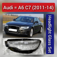 Front Headlight Glass Compatible with  Audi A6 C7 2011-14.
