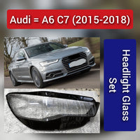 Front Headlight Glass Compatible With Audi A6 C7 (2015-18)