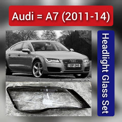 Front Headlight Glass Compatible with Audi A7  - 2011-14.