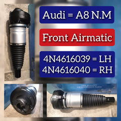 Front Right Air Suspension Shock Absorber Strut 4N4616040 4N4616039H Compatible With AUDI A8 D5 (4N2, 4N8, 4NC, 4NL) | A8 / S8 | A8L